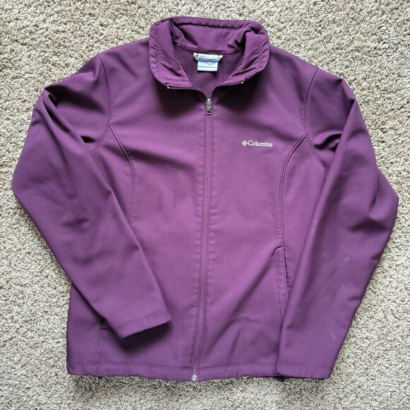 Womens Columbia Kruser Ridge Soft shell Jacket XL Purple Full Zip - Picture 2 of 6